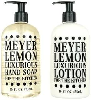 2 set - Greenwich Bay Trading Company Kitchen Collection Bundle: Meyer Lemon - 16 Ounce Shea Butter Lotion & 16 Ounce Hand Soap