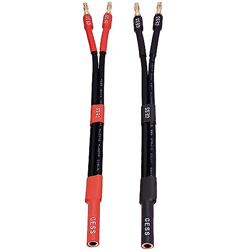 CNCESS CESS-141 Banana Plug Cable Splitter 1-in 2-Out, 2 Pack