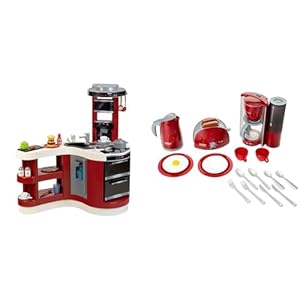 Theo Klein 7101 Miele Wave Spicy-keuken I Liefdevol ingerichte keuken I vanaf 3 jaar & Theo Klein 9564 Bosch ontbijtset I Keukenset met broodrooster, koffiemachine, waterkoker I vanaf 3 jaar