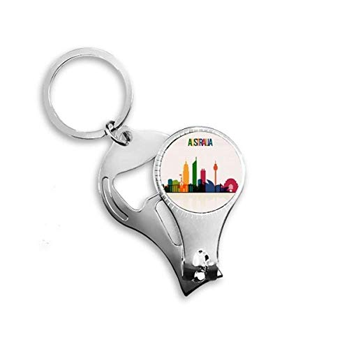 Australia City Landmark Skyscrapers Outline Nail Nipper Ring Key Chain Bottle Opener Clipper