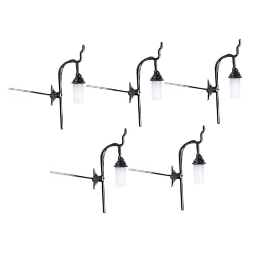 VICASKY 5Pcs Miniature Wall Lamp Models Scale Warm Light for Mini House Landscape Decor Crafts Photo Props Realistic Simulation Lighting
