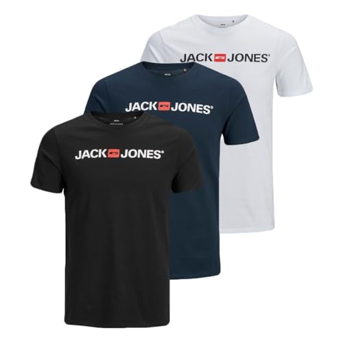 T-shirt homme JACK & JONES Ethan lot de 3 mailles extensibles taille XXL