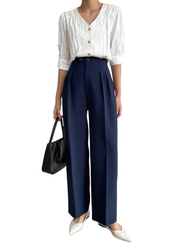 SECOLI Women's 2024 Causal Straight Leg Long Pants Straight Leg Pants