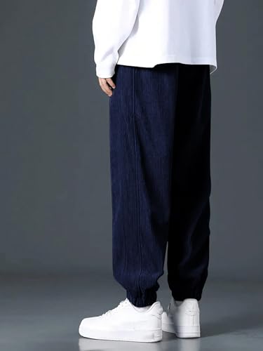 Image of GRECIILOOKS Men's Cotton Cargo Track Pants - Loose Fit Joggers for Men | Korean Style Travel & Lounge Wear with Pockets (Available in Plus Size)