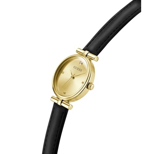 Montre Guess Ruby acier inoxydable de 24 mm avec bracelet en cuir véritable - 2