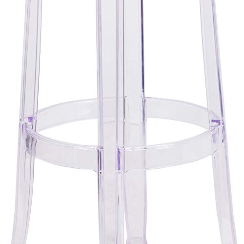 Butaco transparente de barra de Flash Furniture, altura 29,75 pulgadas, construcción duradera, para uso comercial miniatura 5