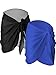 Produktbild Chuangdi 2 Stücke Damen Strand Wickeln Sarong Aufdecken Chiffon Badeanzug Wickelröcke, Schwarz und Weiß (Schwarz und Blau, kurz)