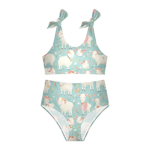 KLL French Farmhouse Goat Girls Two Piece Bikini Set Beach Swimsuits Swimming Suits Adjustable Shoulder Strap3