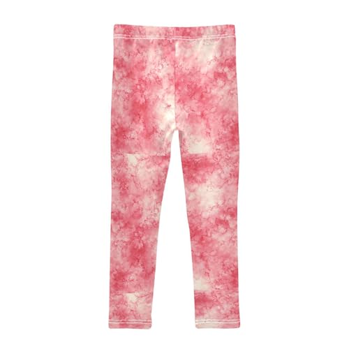 Boccsty Red Tie Dye Pink Highlights Girls Leggings Kids Yoga Pants Dance Active Tights 4T2