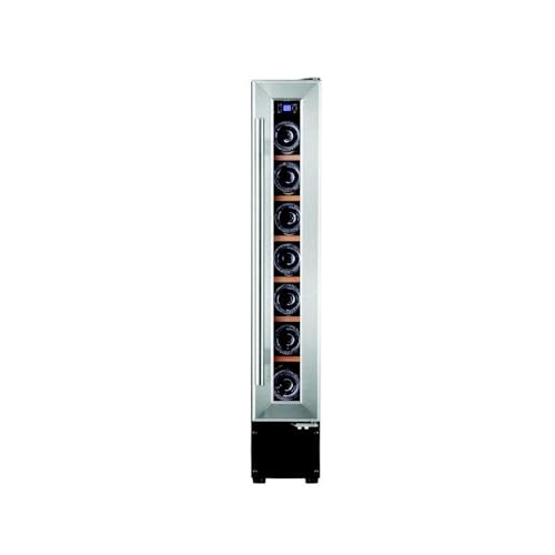 Cookology Essentials AEWC150SS 15cm Built-Under Wine Cooler - Stainless Steel & Black - 7 Bottle Capacity - Touch Control Blue Display - Compressor Cooling - White LED Light