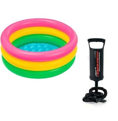 Round Baby Sunset Glow Pool with 3 Colourful Rings Inflatable Swimming Pool with Double Quick Air Pump,Baby Bath Tub Mini Water Pool |Perfect for Swimming,Bath and Water Fun-image-31