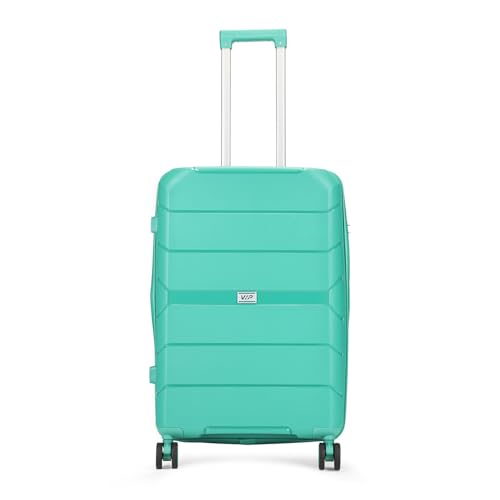 Image of VIP Pristine Hardsided 8 Wheel Polypropylene (PP) Spinner Suitcase With Large Expander,Combination Lock And 5 Years International Warranty (Aqua Blue, Medium), 60 Cm