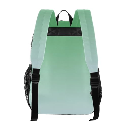 Boys Backpacks for Girls Clover Green Pale Blue Gradient Clear Backpack for Women Approved See through Bag3