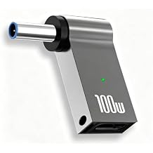 USB C إلى سليم محول شحن الكمبيوتر المحمول أنثى نوع C إلى ذكر DC 4.5 &times; 3.0 مم برميل جاك التوصيل محول 100 W PD شاحن الطاقة موصل تلميح ل بروبوك دفتر إليتبوك f211wm f233wm ENVY 17 13 15 HP