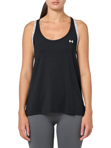 Under Armour Women's Tech Knockout Tank Top, (001) Black/White/White, Medium