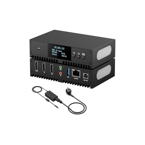 WayPonDEV Link Pi ENC1Pro 4K HDMI Video Encoder Decoder - RTSP/RTMP/HTTP/HLS/H265 Protocols - 4GB DDR4 RAM 8GB eMMC, HDMI 2.0 4K 60fps Input/Output, for Live Stream Broadcasting (Standard Kit)