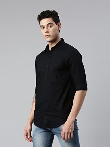 Image of THE SOUL PATROL Men's Casual Regular Fit Full Sleeve Premium Cotton Button-Down Shirt with Single Patch Pocket - Stylish, Classic, Comfortable, and Elegant for Everyday Wear