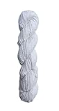 Maker's Craft Thick & Thin Cotton Slub Yarn 140 Yards, 100 Gram Skein, for DIY Knitting, Crocheting, Gift Wrapping, Scarf, Wall Hangings, Jewelry Makings, Toys (Snow White)