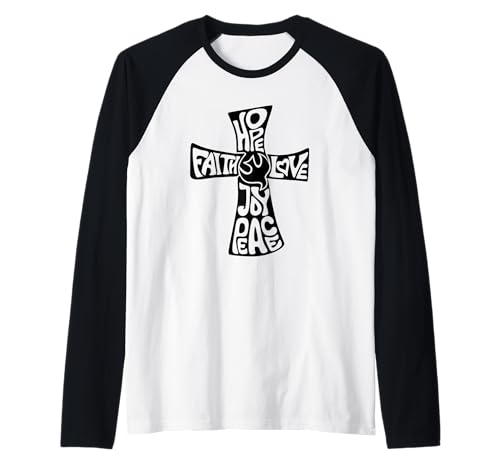 Faith Love Hope, Elegant Christian Scripture Inspirational R Camiseta Manga Raglan