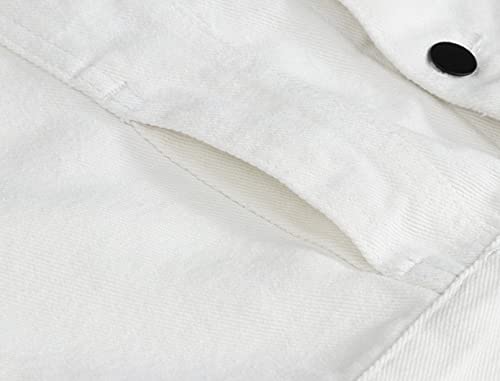 Idopy Men`s Retro Ripped Denim Jeans Vest Sleeveless Jacket (Medium, X1736 White) #TOP3