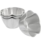 DONFAMDS Molde para Hornear Tartaletas y Cupcakes de Aleación de Aluminio, Antiadherente, Resistente al Calor, Mini Tamaño, 4 Piezas, Adecuado para Repostería Casera y Profesional
