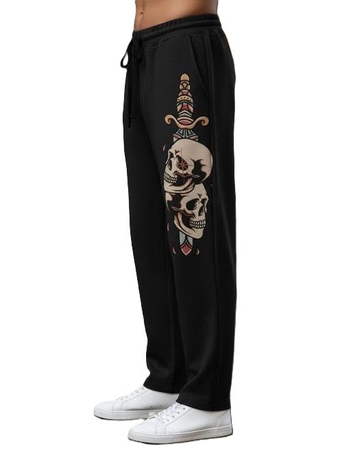 madagala Men Printed Straight Track Pants Cotton Blend Fabric Elastic Waist Comfortable Daily Use Running Gym Casual Lounge Bottoms-picture-59
