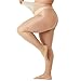 WiliW 2 Pairs Pantyhose for Women Plus Size, Oil Shiny Sheer Tights, High Waist Shimmer Stockings for Women Sexy (Natural XL-XXL)