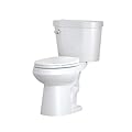 FinerFurnis 21" Toilet with Elongated Bowl - Two-Piece Toilet with Soft Close Seat, 1.28 GPF Siphonic Flush, Universal Height ADA Compliant, Cotton White