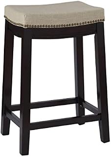Linon Hampton Stool Fabric Top, 24-inch