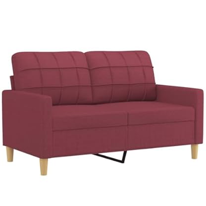 2-TLG. Sofagarnitur mit Kissen Weinrot Stoff,Stylische Weinrote Couchgarnitur | Bequeme Komfortzone für Wohnzimmer und Entspannung Wohnzimmer, Sofas – Bild 5