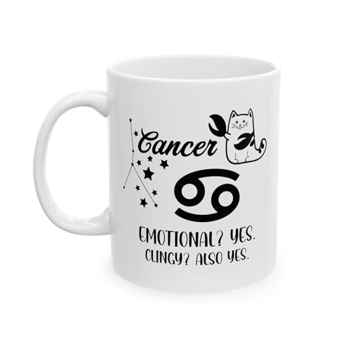 Funny Cancer Zodiac Cat Mug | Emotional? Yes. Clingy? Also