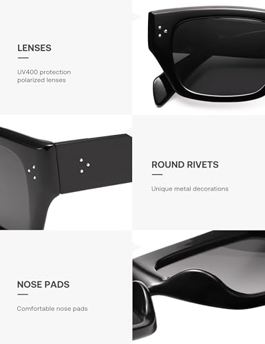 SOJOS Trendy Square Polarized Sunglasses Women Retro Vintage UV Protection Womens Sun Glasses SJ23834