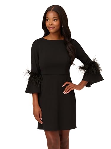 Adrianna Papell Women's Stretch Crepe Feather Dress