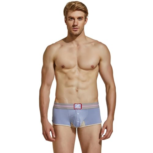 Men's Boxer Briefs with Comfortable Fit and Button Fly Classic Men's Boxers