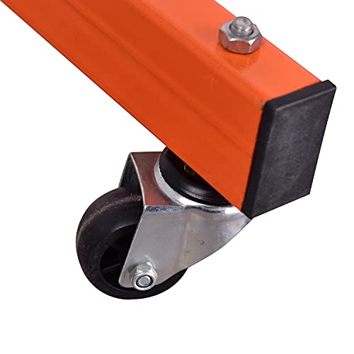 Eisen Et018 Mechanics Rolling Work Table, Adjustable Mobile Tray Table For Shop, Garage, Diy. Tool Tray Cable With Wheels. 220 Lb. Capacity, Orange #TOP7