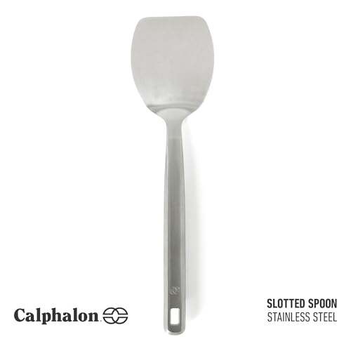 Image of Calphalon Prime Solid Turner, 13-Inch Stainless Steel Solid Spatula, Heat Resistant for Searing and Flipping, Weighted Handle for Balanced Control