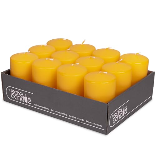 DecoLite 12er Pack Stumpenkerzen 100/60mm - Selbstverlöschend, Safe...