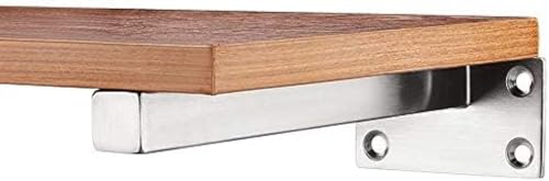 Support d'étagère flottant invisible en acier brossé 400mm pour fixation murale robuste