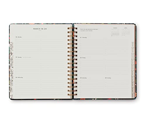 Rifle Paper Co. 2024 Peacock 17-Month Hardcover Spiral Planner - Aug. 2023-Dec. 2024, Weekly And Monthly Pages, Includes Inspirational Quotes, Sticker Sheets, And Illustrated Pocket Folder. 10" X 8.5" #TOP3