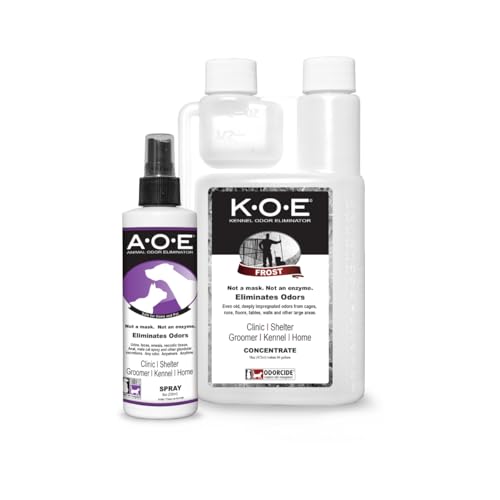 Image of Odorcide K.O.E (Fragrance) & A.O.E Spray Bundle -Pet Odor Eliminator for Strong Odors in Home & Kennel and Between Baths Spray - Frost Scent