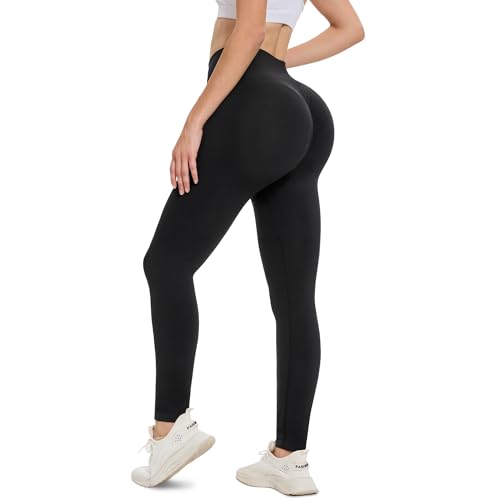 AMIYOYO Scrunch Butt Leggings Damen Push Up High Waist Sport Leggins Booty Elastische Yoga Hose Gym Po Sportsleggings Fitness Blickdicht Sporthose