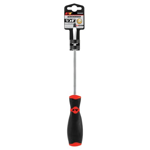 Image of Performance Tool W30989 Black & Red Slotted Screwdriver, 1 /4-Inch x 6-Inch