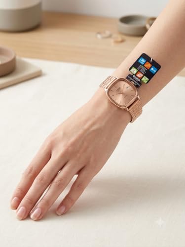 Image of CASIOO Vintage Analog Watch for Girls | Classic Retro Design Wrist Watch | Stylish Leather Strap Watch for Teens & Women | Elegant Casual | Watch for Girls