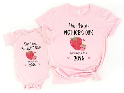 Personalized First Mothers Day Matching Shirts, Mom Baby Matching Outfit, Gifts for new mom