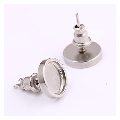 Base de boucle d'oreille cabochon 8 mm acier inoxydable or rose - 2
