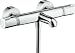 Produktbild hansgrohe Ecostat - Wannenthermostat Aufputz, Wannenarmatur mit Sicherheitssperre (SafetyStop) bei 40° C, rundes Thermostat für die Badewanne, Mischbatterie für 2 Verbraucher, Chrom, 13114000