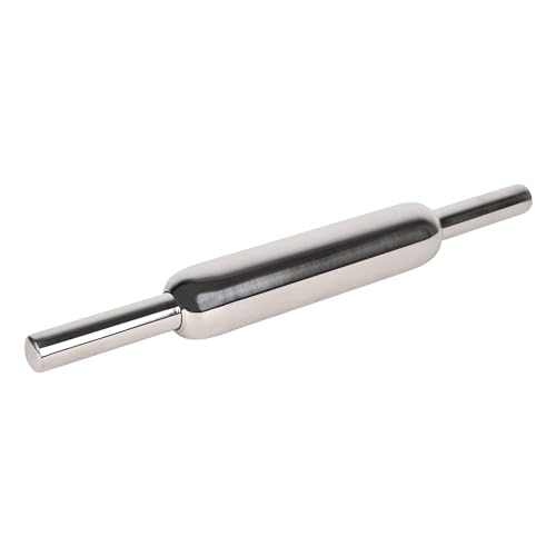 Image of Rollyware Premium 100% Stainless Steel Smooth Rolling Pin /Belan for Baking, Doughs, Breads, Chapati - Slim, Non Stick, Lightweight with Better Grip & Easy to Wash (Steel BELAN)