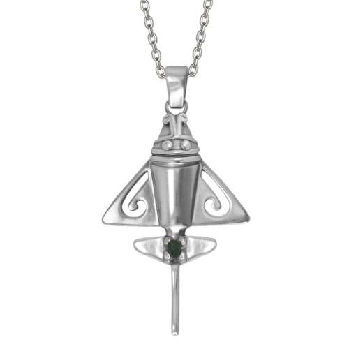Image of Across The Puddle Colombian Emerald & Multi-Material Options | Quimbaya Flyer Pendant Necklace | Ancient Alien Golden Jets Collection