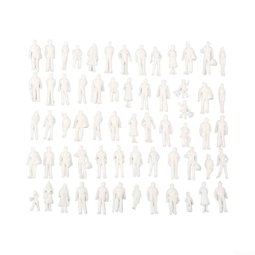 Image of BildeeMait Architectural Model Figures 1:75 Scale White Plastic Humans for Railway Layout Diorama Scene Decoration Train Accessories 25mm(50Pcs)