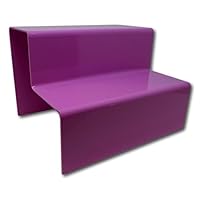 EPOSGEAR Sweet Pastel Two Step Tier Coloured Acrylic Plastic Retail Riser Counter Display Stands - Perfect for Shops, Stalls, Ornaments, Models etc (Sour Grape, Extra Large Wide)